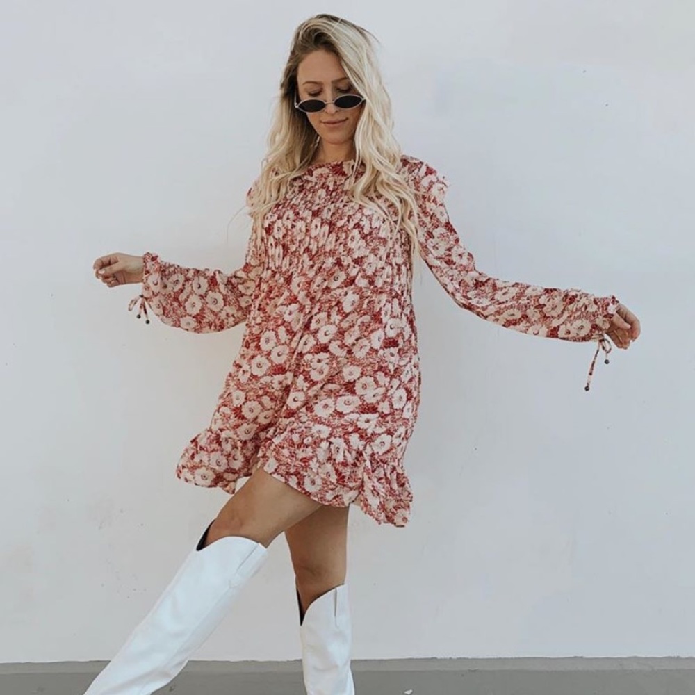FREE PEOPLE THESE DREAMS FLORAL DRESS